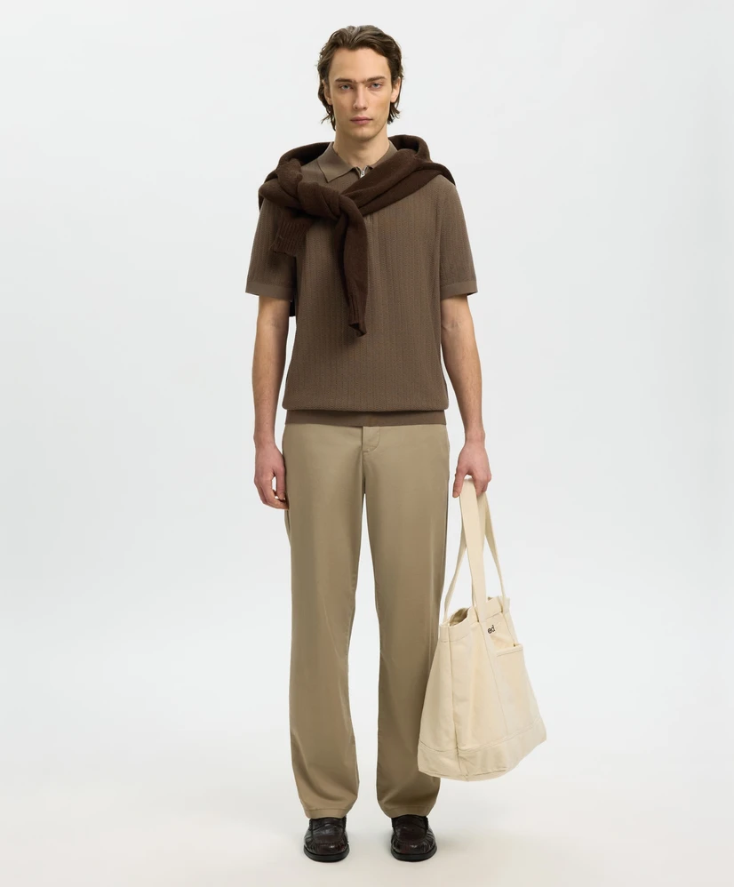 Selected Men Polo Zip Structure