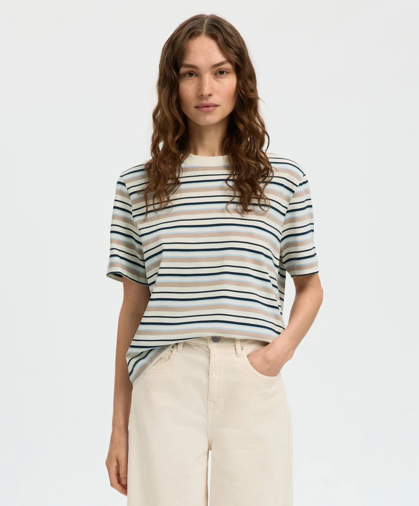 Selected Women T-shirt Gestreept