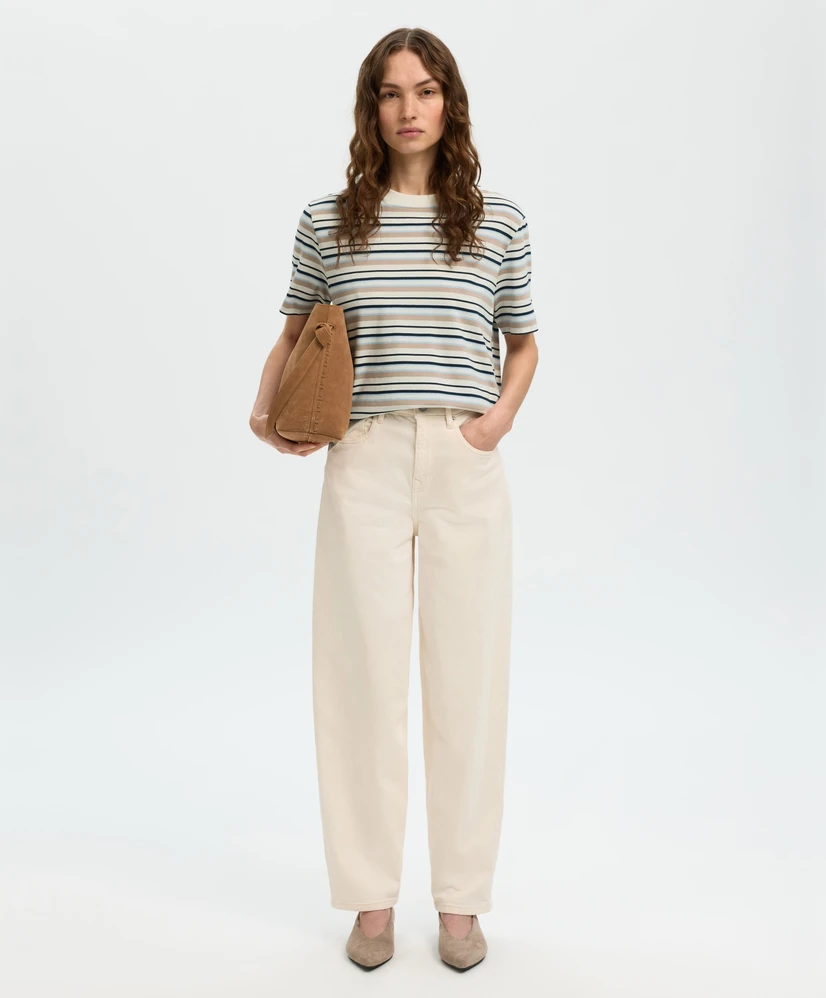 Selected Women T-shirt Gestreept