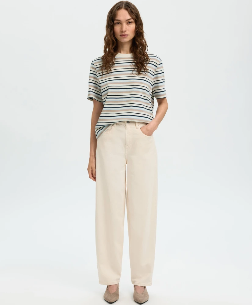 Selected Women T-shirt Gestreept