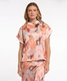 Short sleeve top with high neck
