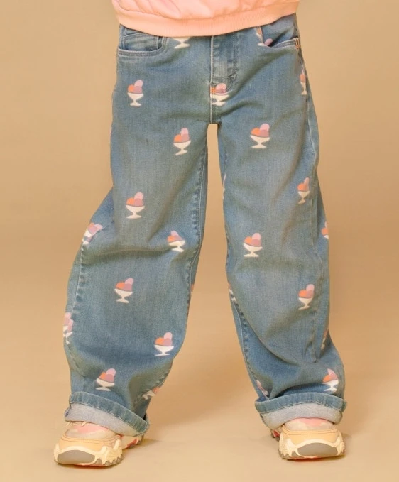 Stains & Stories Jeans Wide Leg Ice Cream