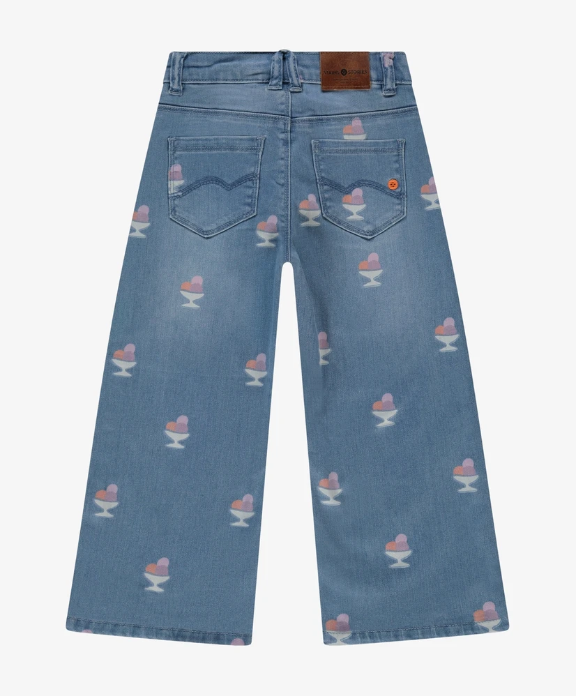Stains & Stories Jeans Wide Leg Ice Cream