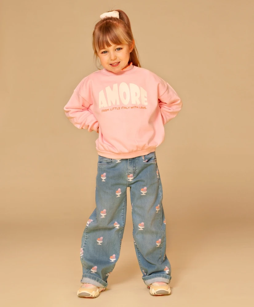 Stains & Stories Jeans Wide Leg Ice Cream