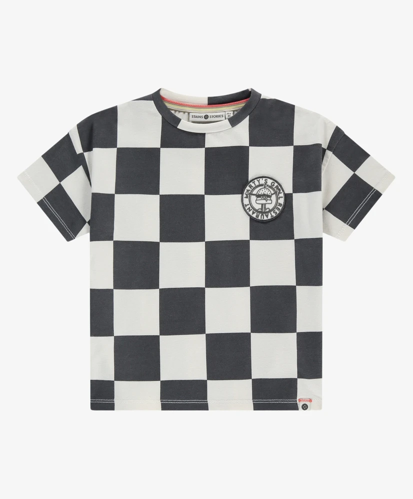 Stains & Stories T-shirt Dambordpatroon