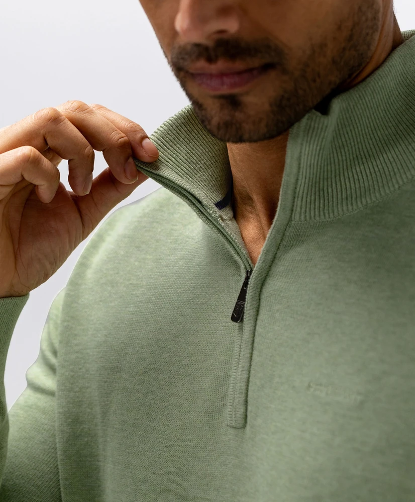 State of Art Half Zip Trui Effen