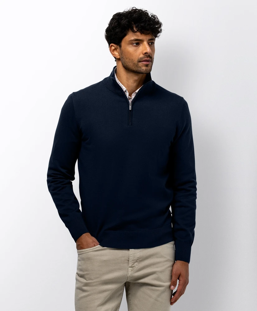 State of Art Trui Half-Zip Effen