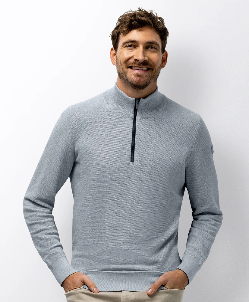 State of Art Trui Half-Zip Gemêleerd