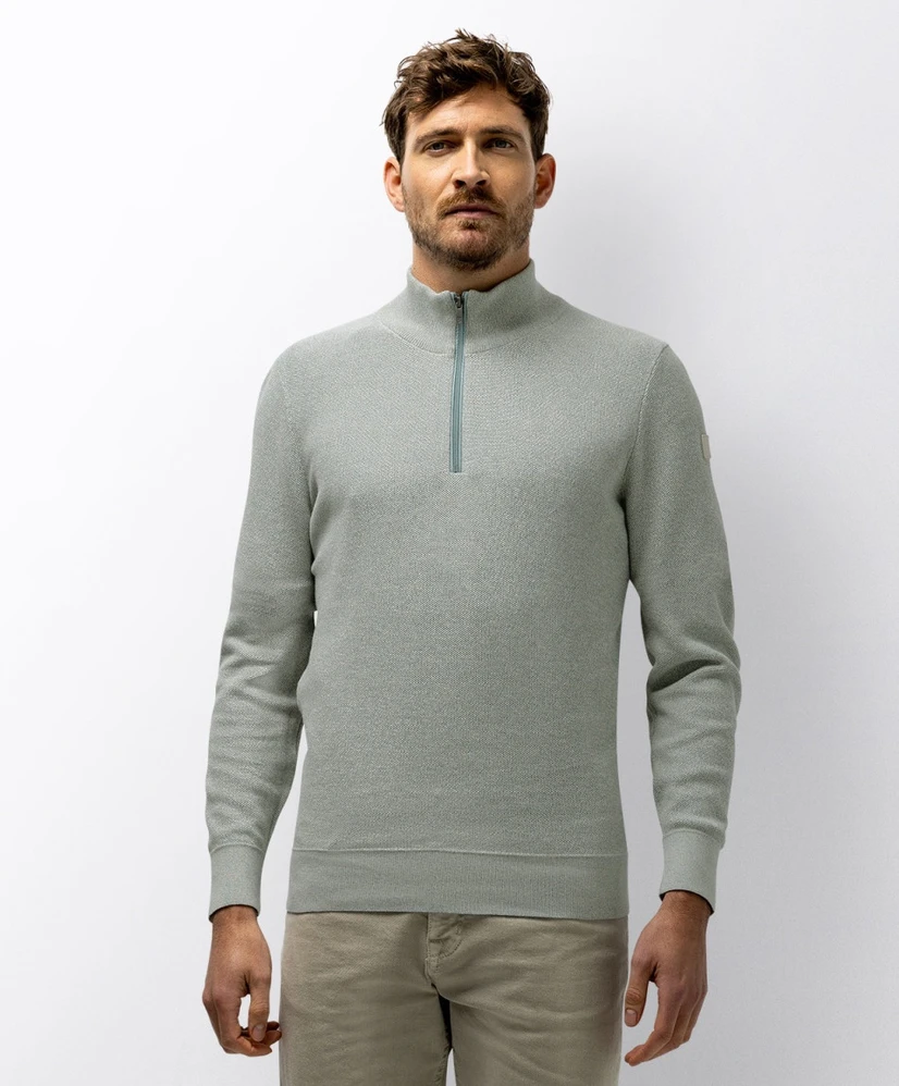 State of Art Trui Half-Zip Gemêleerd
