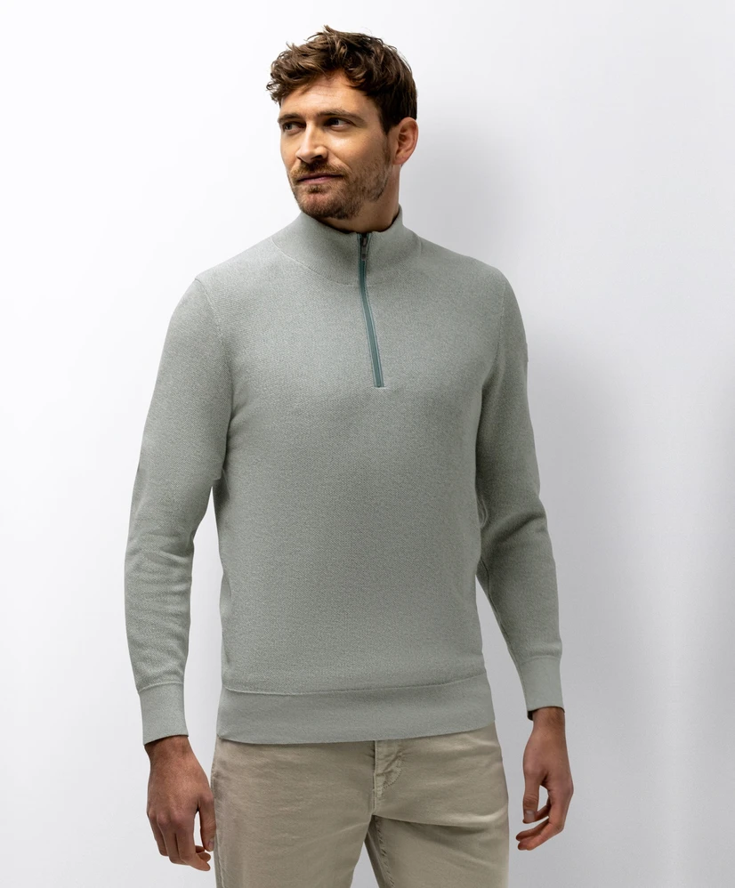 State of Art Trui Half-Zip Gemêleerd