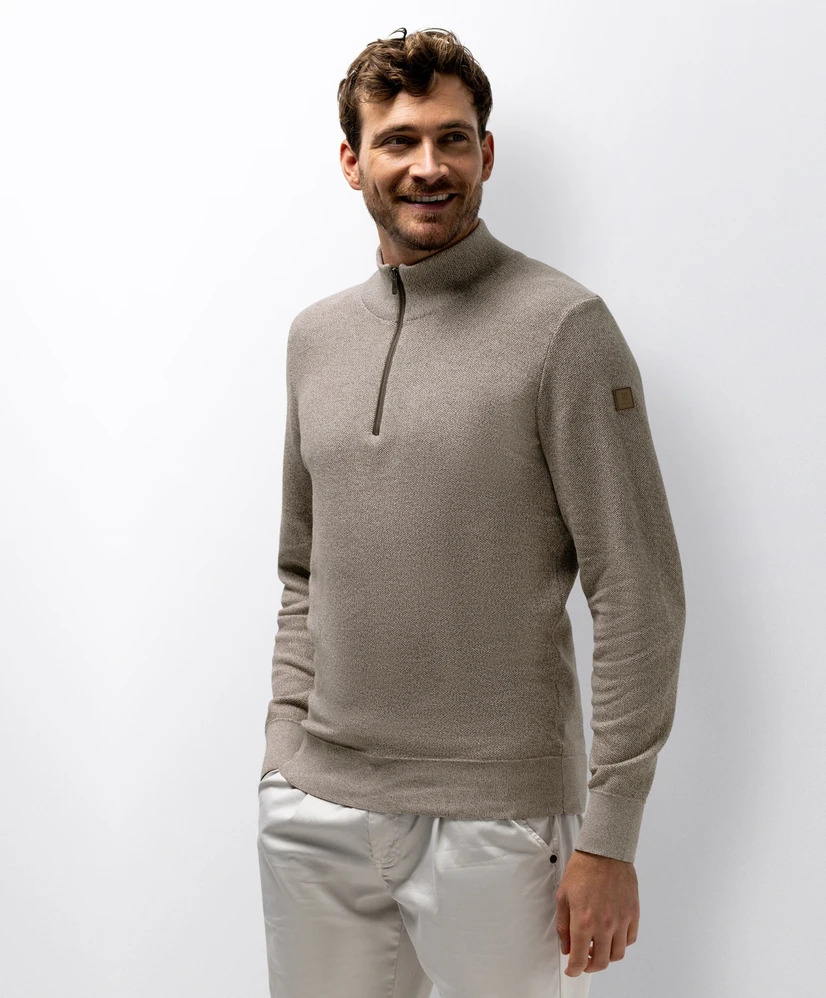 State of Art Trui Half-Zip Gemêleerd