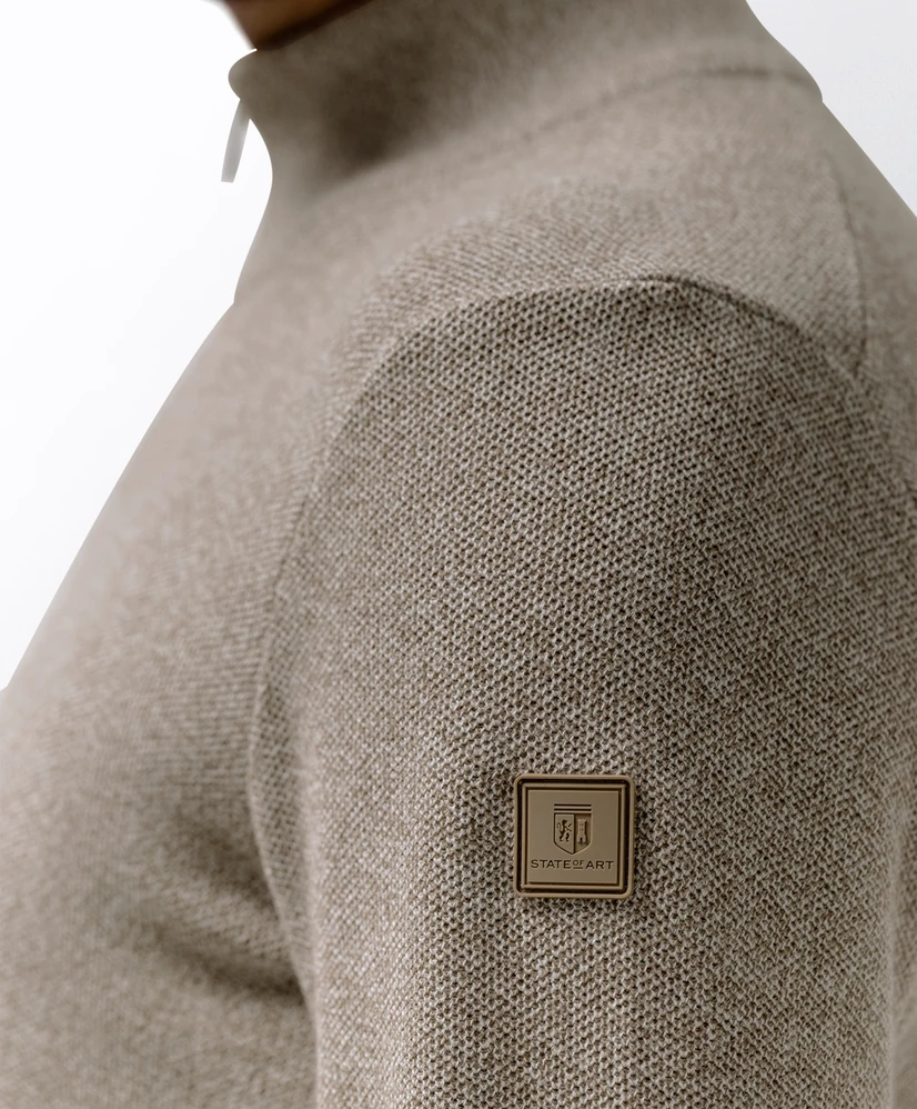 State of Art Trui Half-Zip Gemêleerd