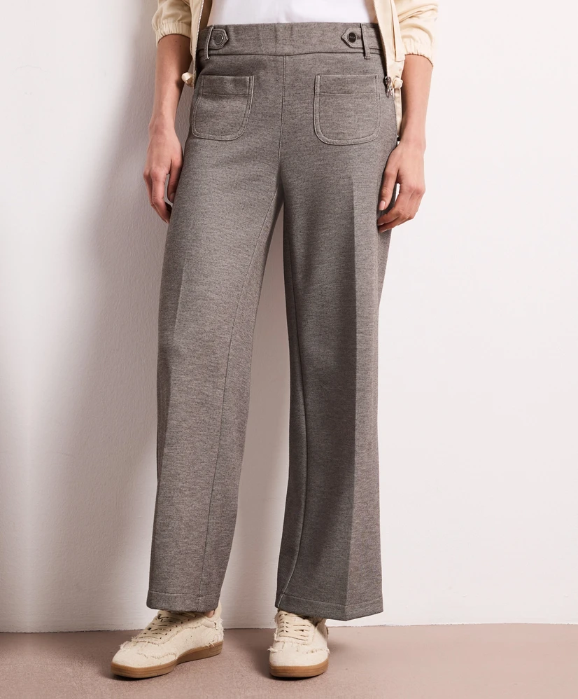Street One Broek Straight Leg Melange Pique