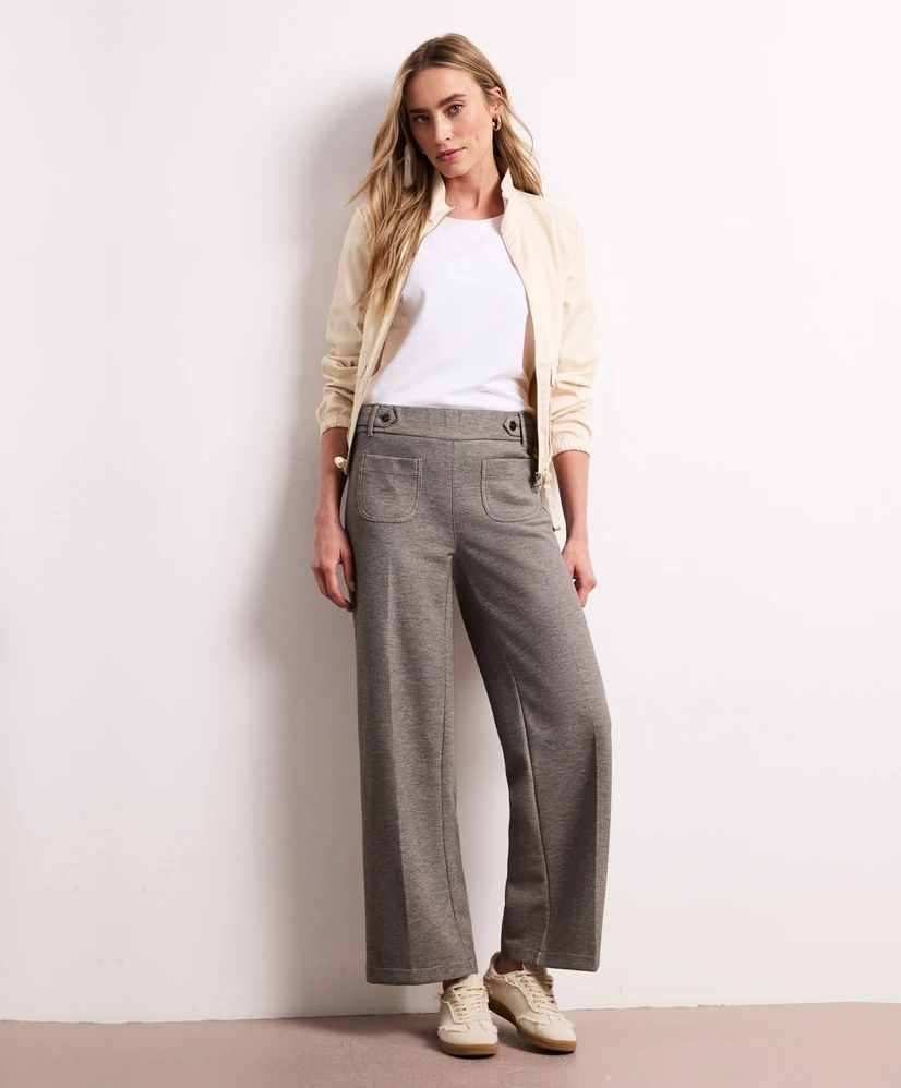 Street One Broek Straight Leg Melange Pique
