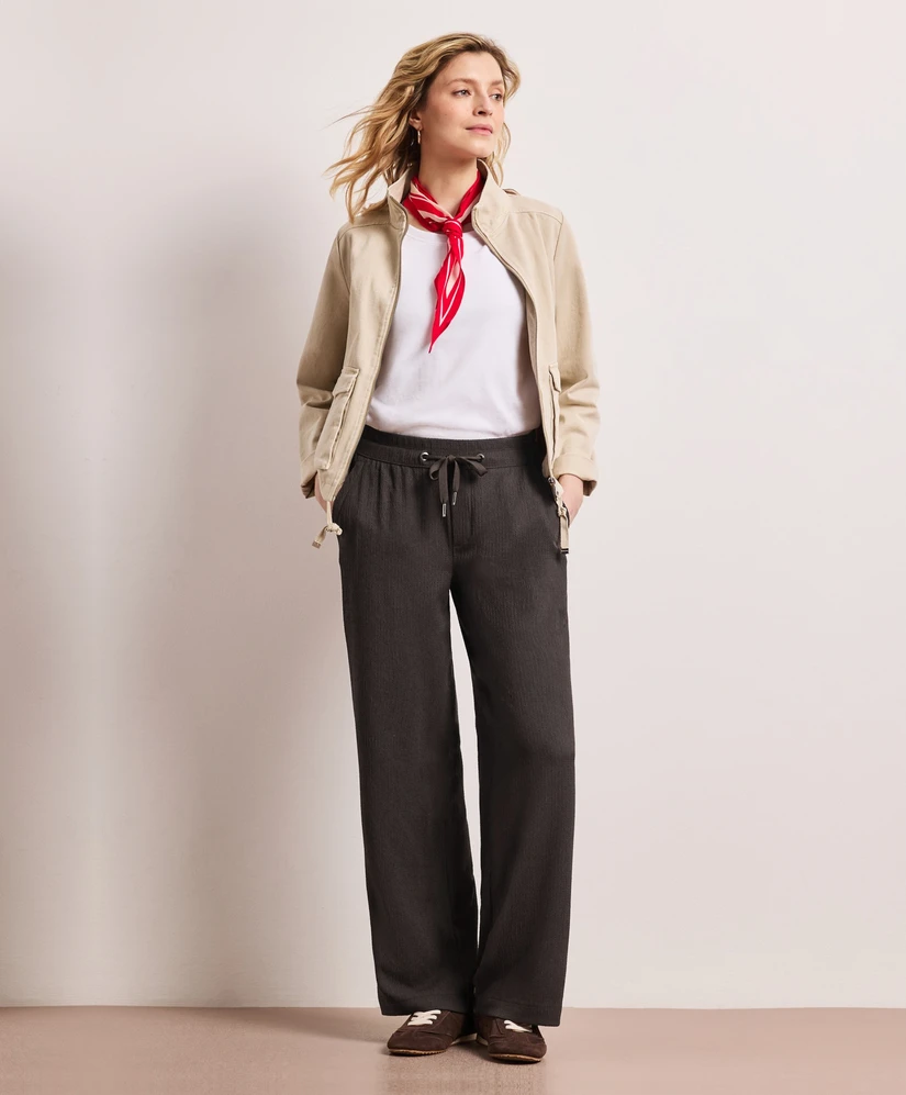 Street One Broek Wide Leg Ribbed
