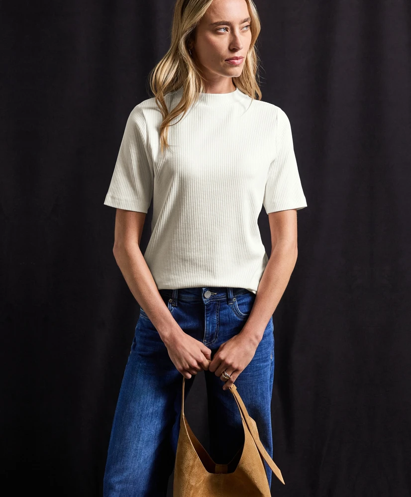 Street One T-shirt Geribt