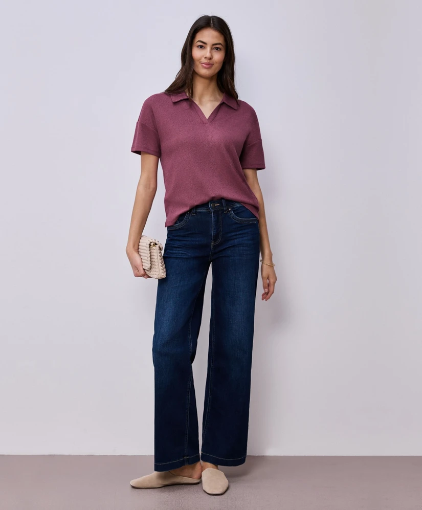Street One T-shirt Knit Look Polo