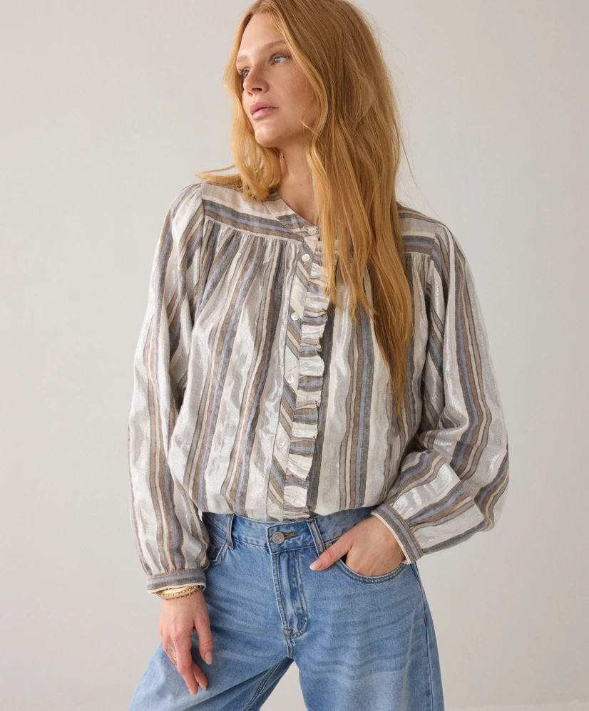 Summum Blouse Strepen Lurex