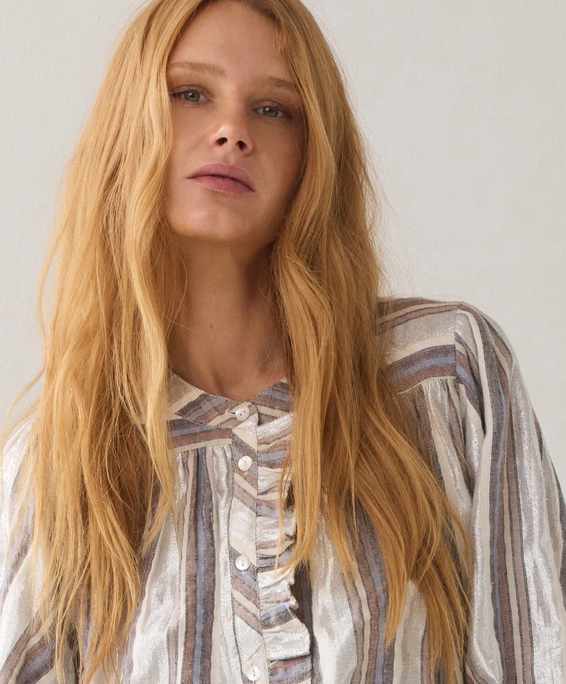 Summum Blouse Strepen Lurex