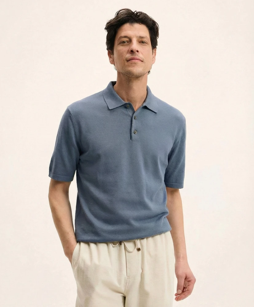 The GoodPeople Polo Plan Italian Knitted