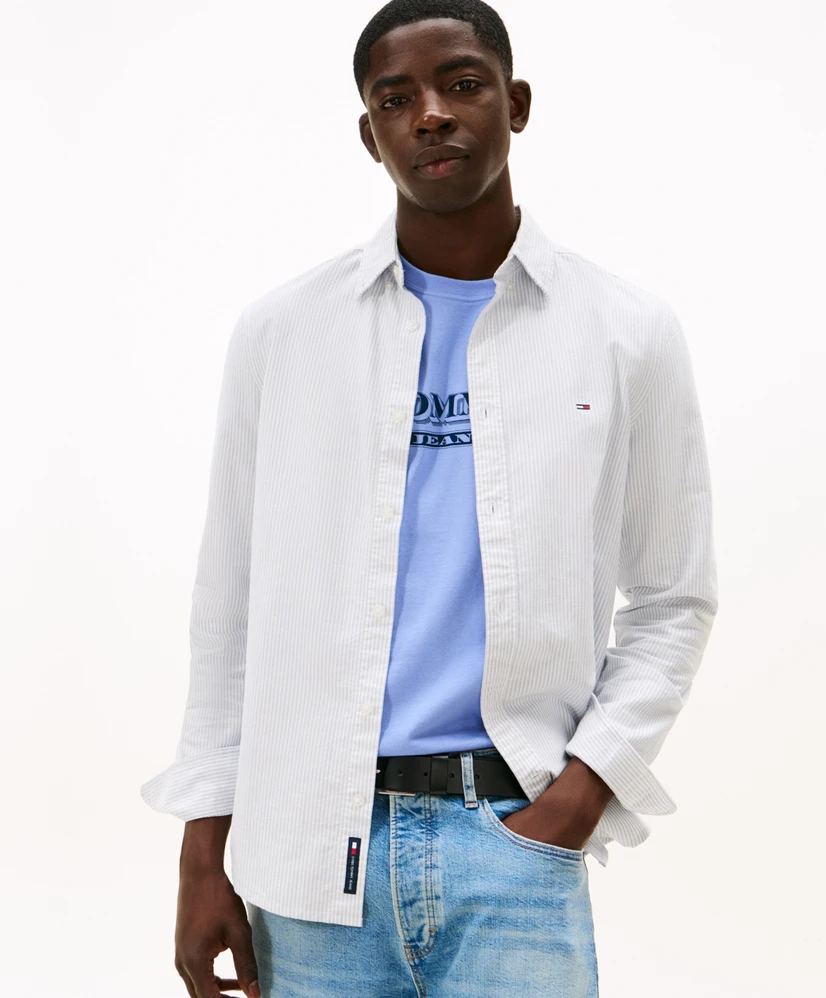 Tommy Jeans Overhemd Gestreept Oxford Slim Fit