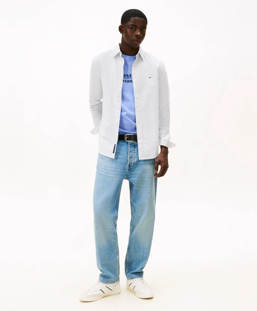 Tommy Jeans Overhemd Gestreept Oxford Slim Fit