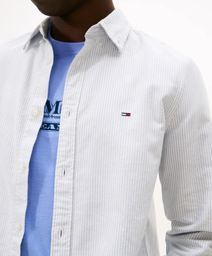 Tommy Jeans Overhemd Gestreept Oxford Slim Fit