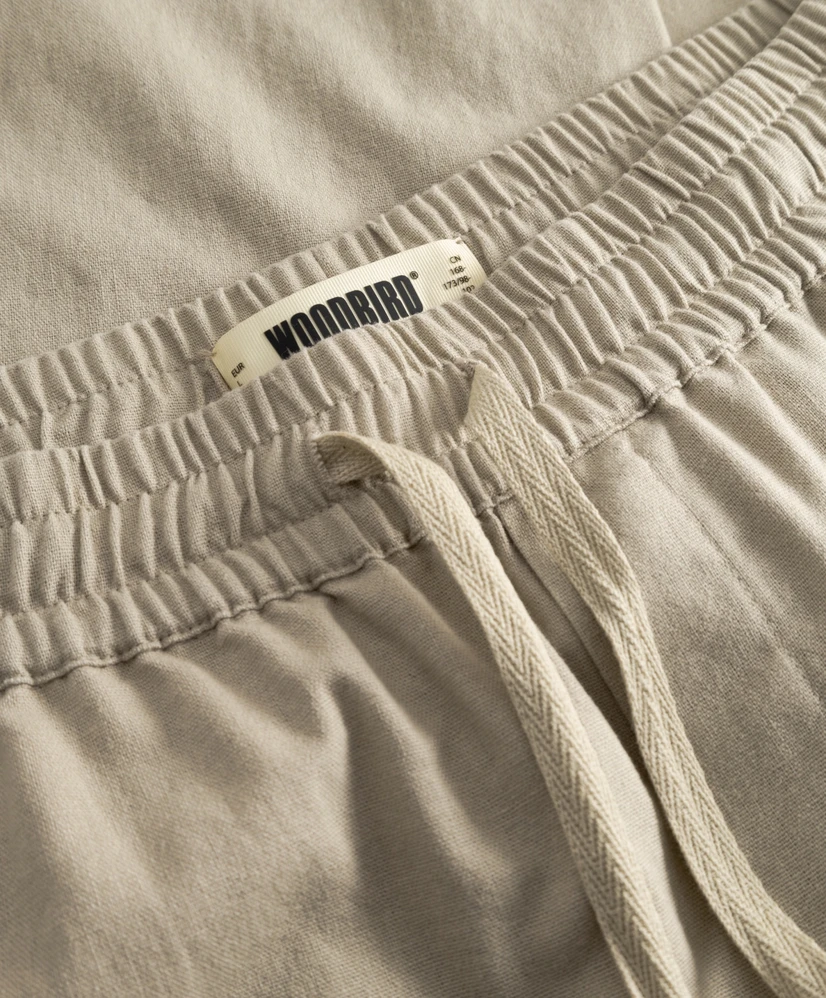 Woodbird Broek Linnen Eik