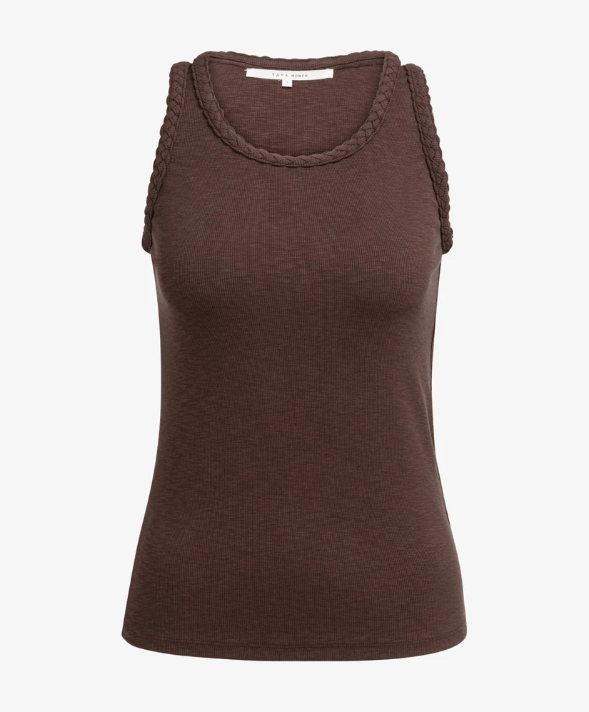 YAYA Top Singlet Gevlochten